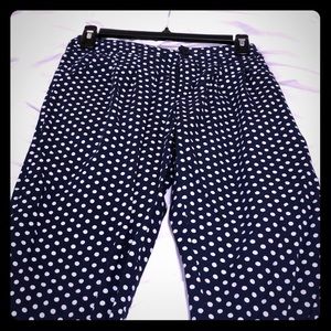 Navy and polka dot pants size 2